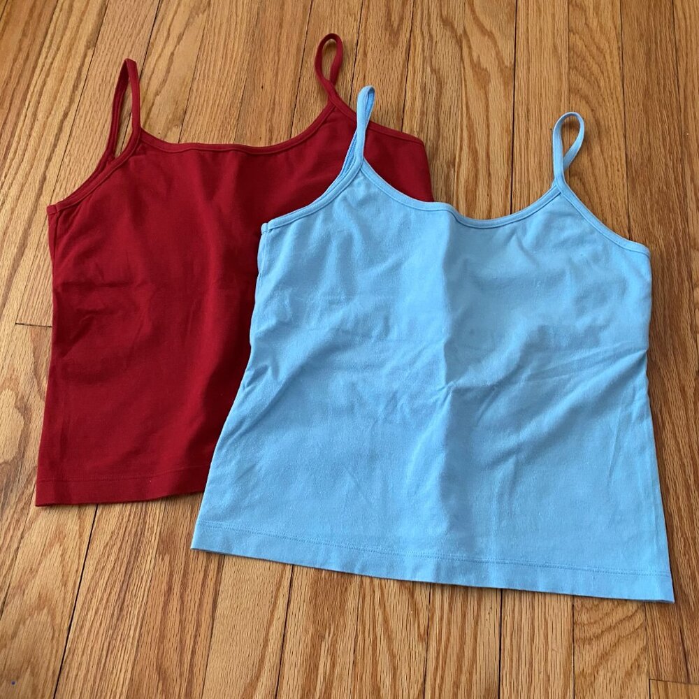 DANSKIN red & Light Blue tank tops, Size L